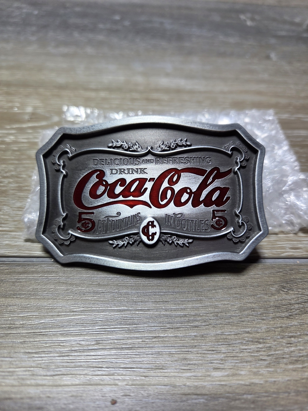 Coca-Cola Delicious & Refreshing 5 Cents Metal Belt Buckle